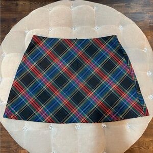 Zara Black Red Blue Plaid Mini Skirt
